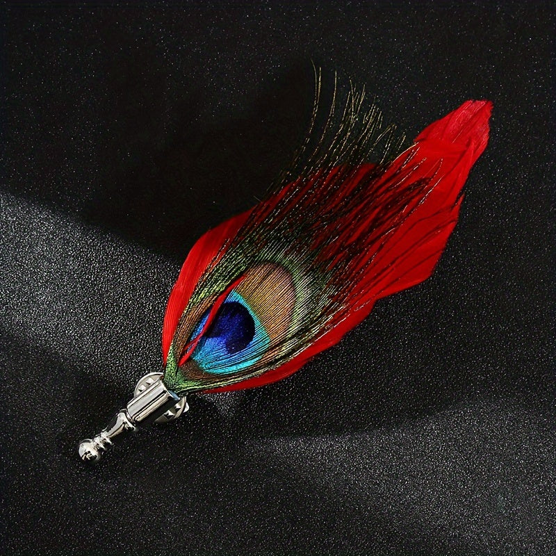 Colorful Feather Brooches Set of 7 for Men and Women Dress Suits Lapel Pins Fashion Accessories