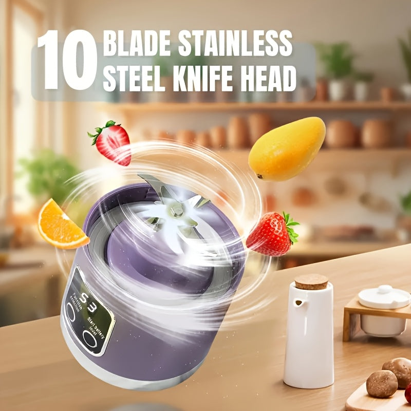 Portable 450ml Fruit Smoothie Maker USB Rechargeable Blender for Cold Drinks Camping