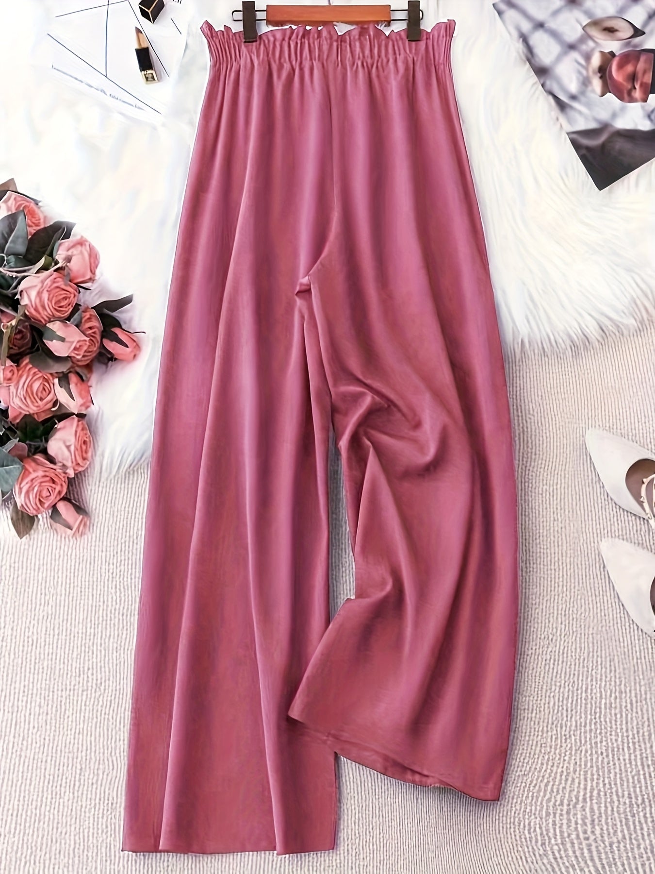 Plus Size Women's Fashion Pants Elastic Waist Plus Size Casual Trousers