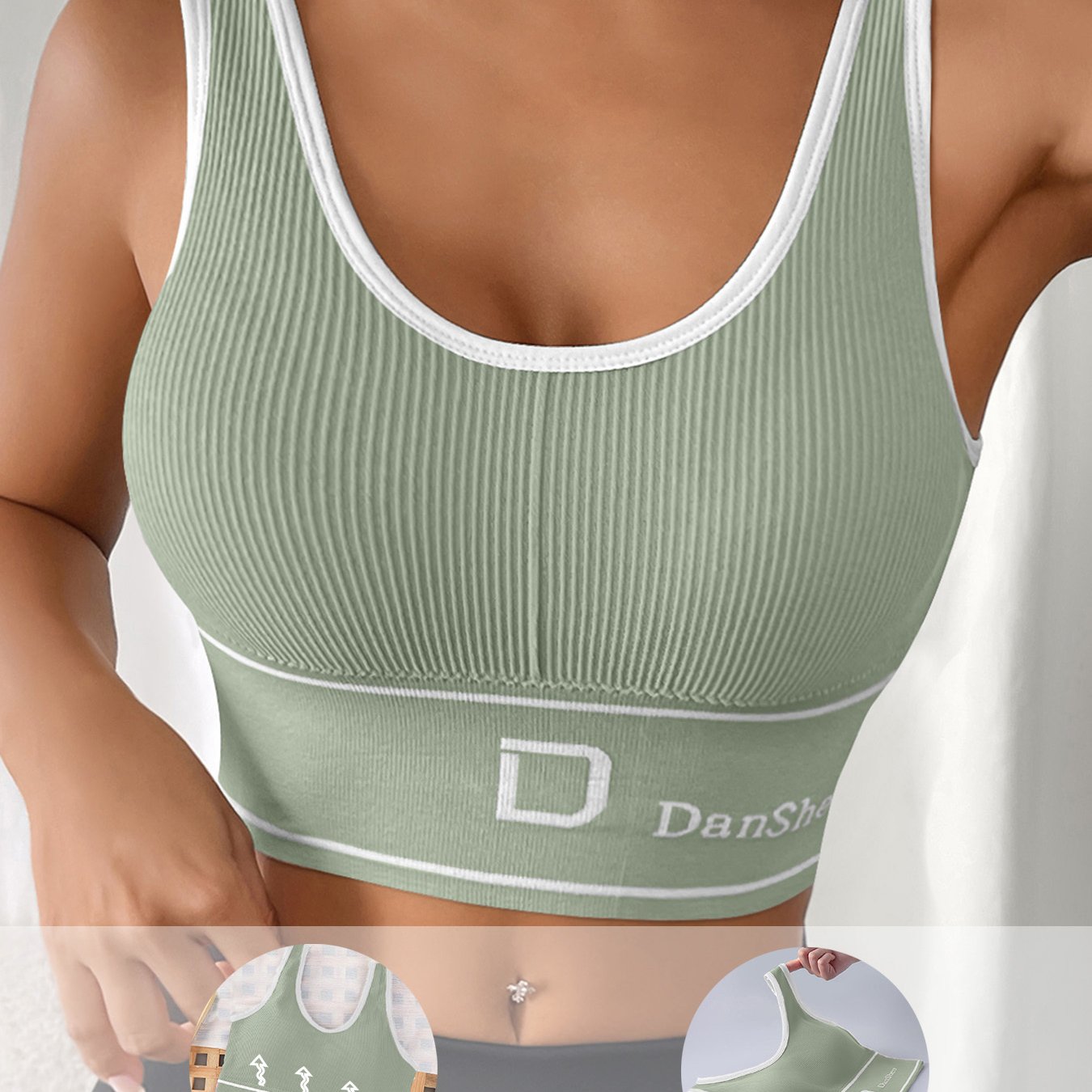 Plus Size Sports Bra Tank Top Non-Padded Backless Yoga Running