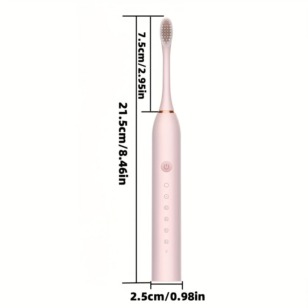 Electric Sonic Toothbrush Set With 8 Brush Heads Soft Bristles 6 Cleaning Modes
