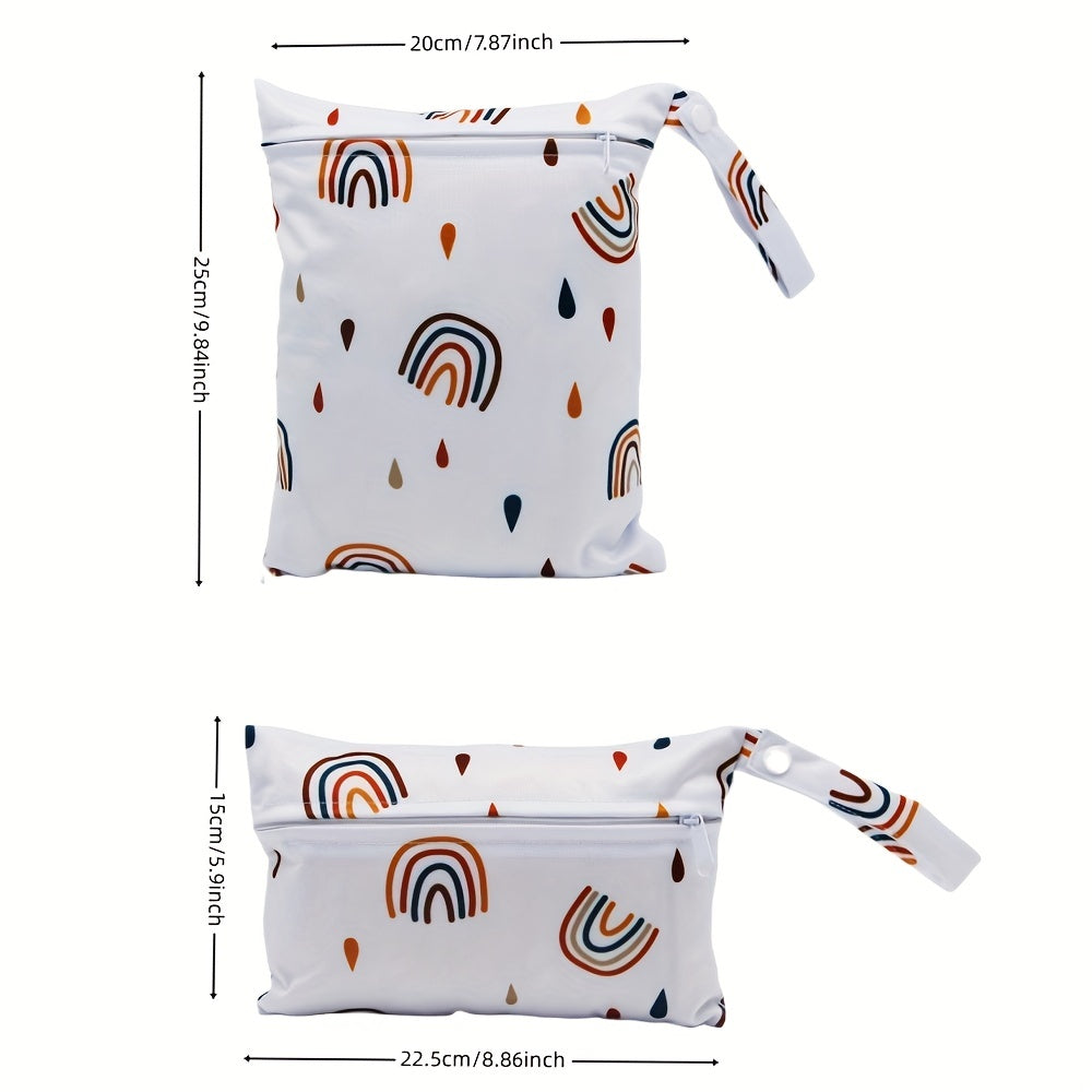 Colorful Rainbow Printed Wet Bags Set of 2 for Travel and Storage