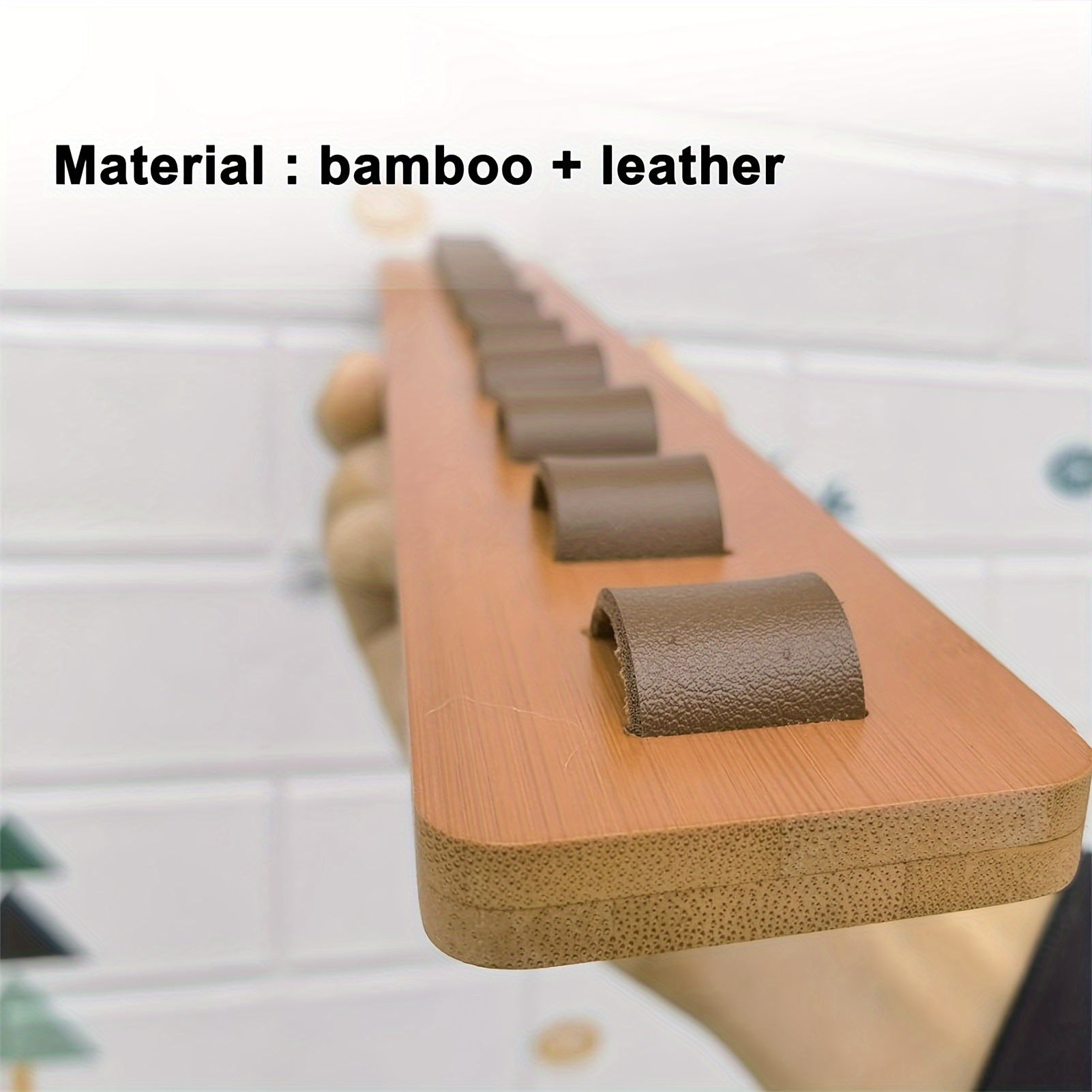 Wooden Wall-Mounted Glass Organizer Rack for Kitchen Storage