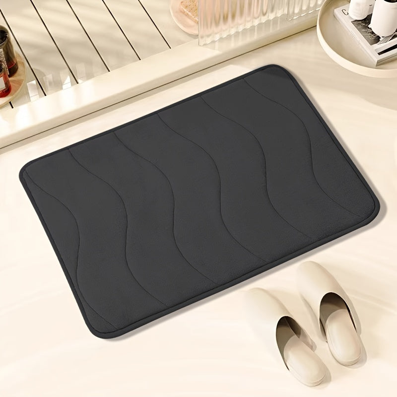 Soft Absorbent Waterproof Rectangular Bath Mat for Bathroom Shower Tub