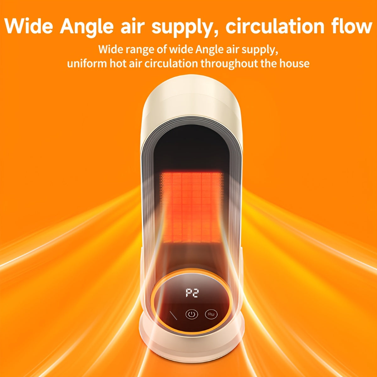 1200W White Space Heater with Fast PTC Ceramic Heating Overheat and Tip-Over Protection