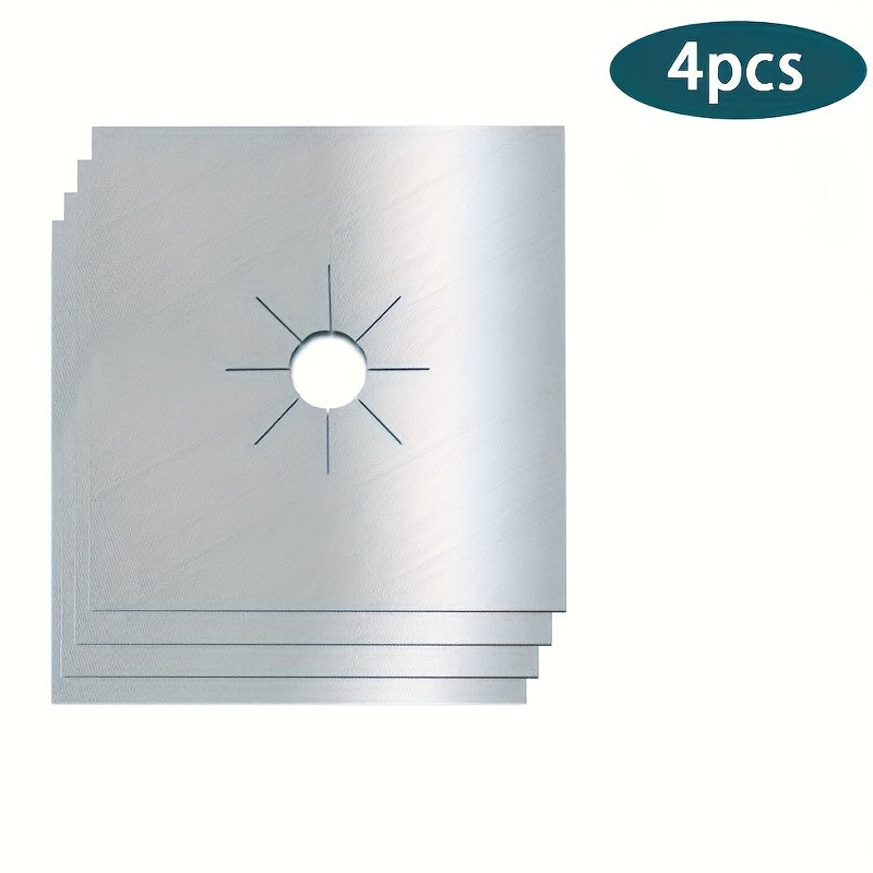 Набор из 4 многоразовых защитных накладок для газовых плит, маслостойкая и противообрастающая защита поверхности, легко моется