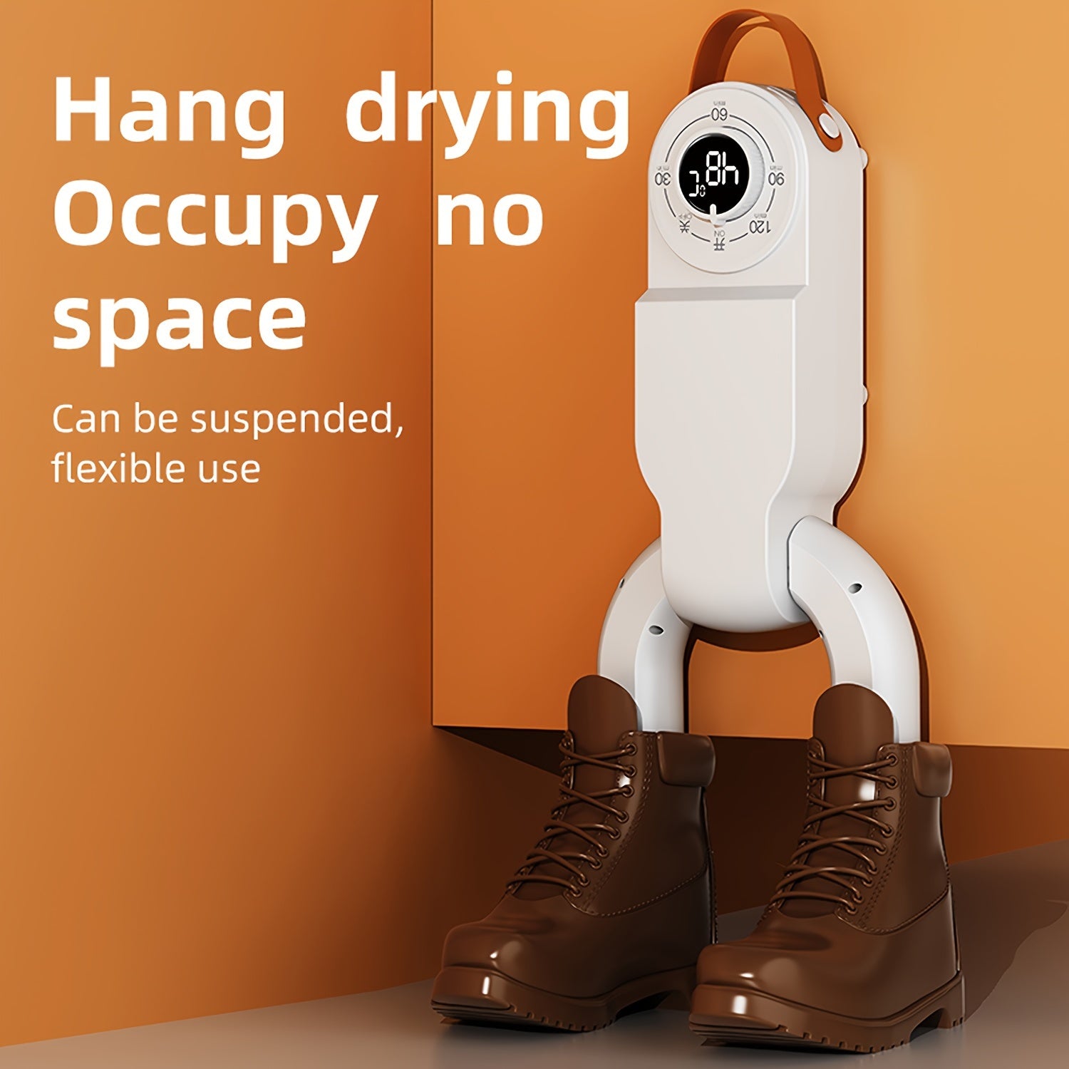 Portable Shoe Dryer with UV Deodorization Fast Heating Folding Design for Home Dorm White Red