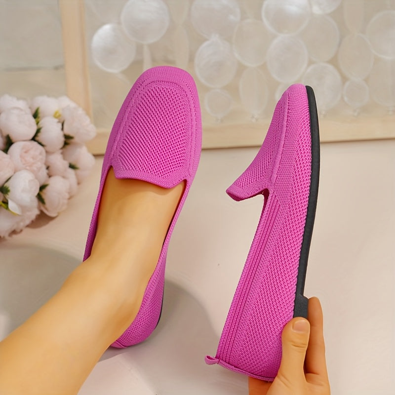 Women's Mesh Slip-On Shoes Casual Flat Rubber Sole Breathable Fabric
