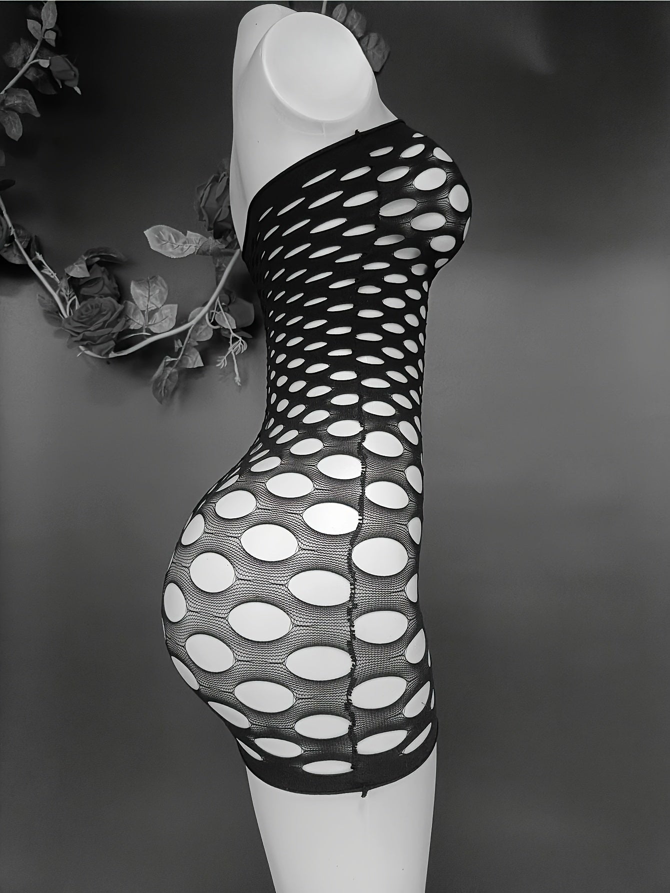 Women's Mesh Bodycon Dress with Cut-Outs Plus Size Lingerie