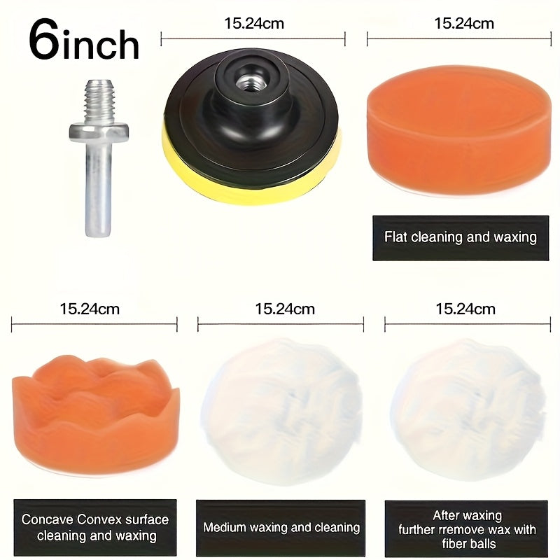 6pcs Stainless Steel Corn Cob Pads 3/5 Inch for Car Polishing Waxing and Detailing