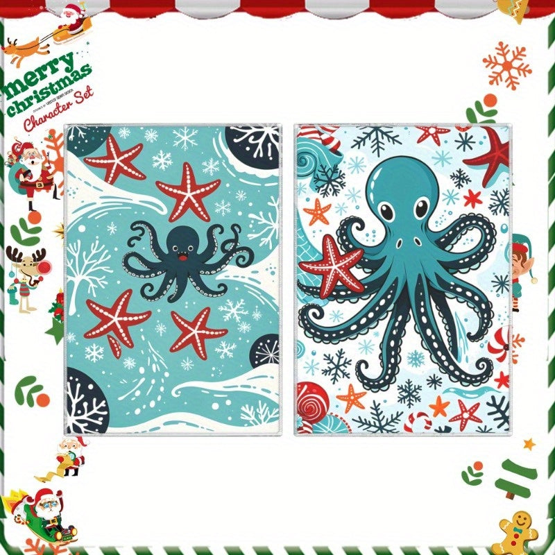 2 ta zamonaviy yumshoq polyester oshxona sochiqlari to'plami, 18x26 dyuym, yuvish mashinasida tozalash oson, qiziqarli dizaynlar bilan to'ldirilgan to'rtburchakli choy sochiqlari, bayram oshxona bezaklari uchun mukammal to'qilgan idish sochiqlari.