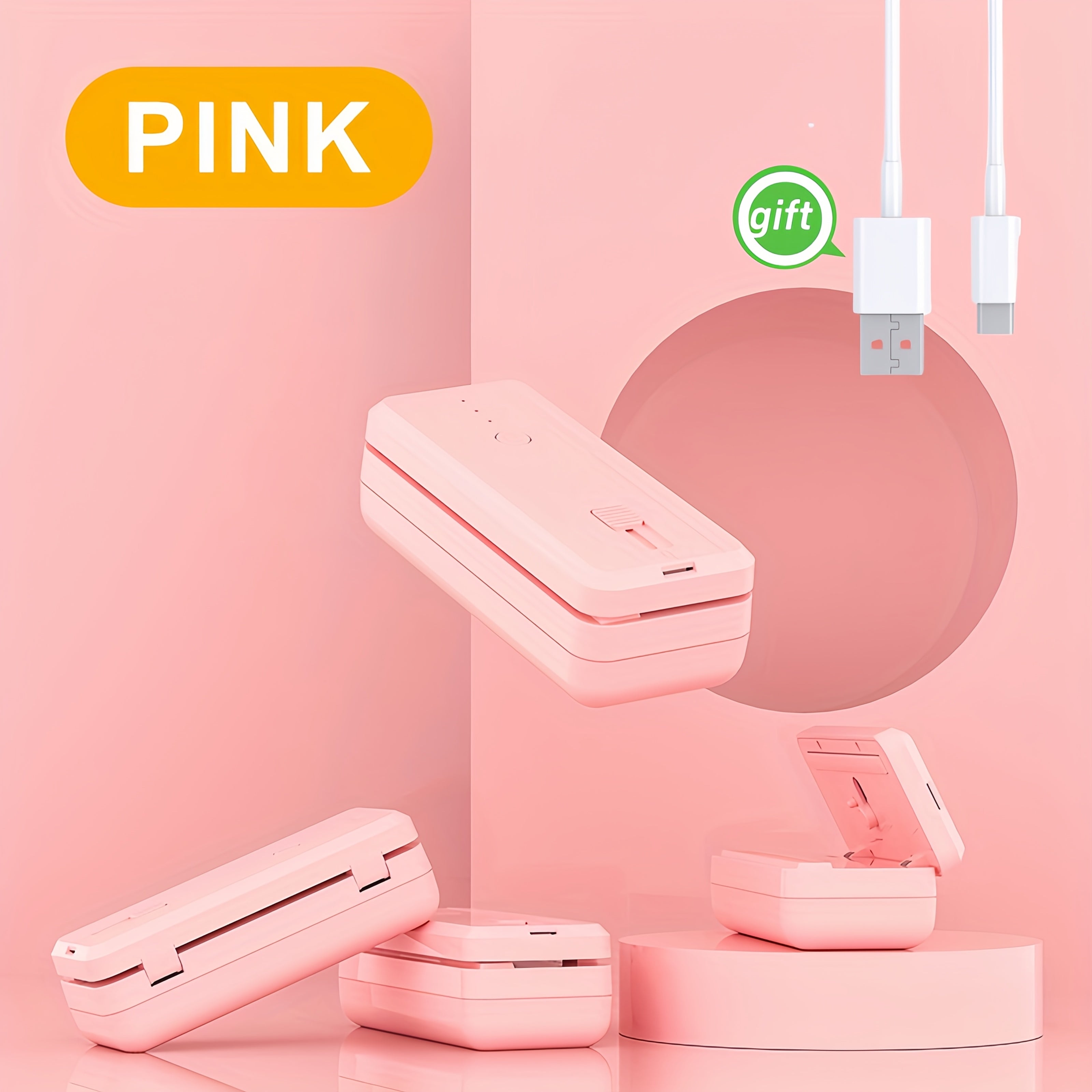 Portativ yopishtiruvchi mashina 1300mAh USB qayta to'ldiriladigan atıştırıcı va plastik paket yopishtiruvchi