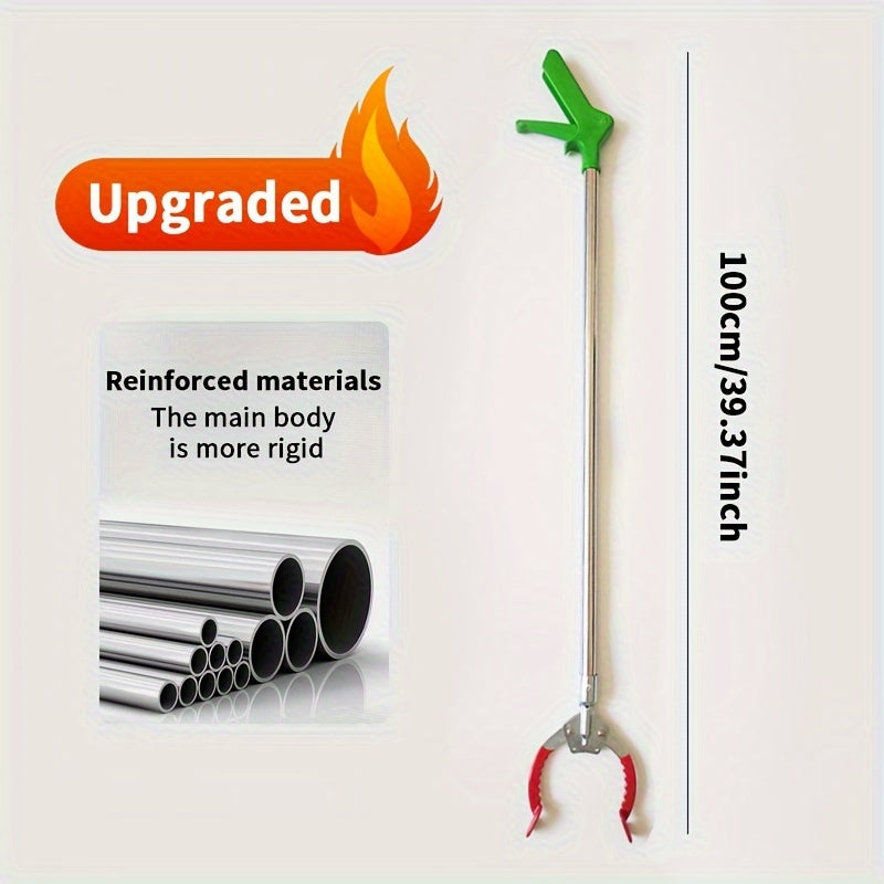 Yengil og'irlikdagi axlat yig'ish vositasi, qariyalar uchun EasyGrip dizayni bilan. Samarali axlat yig'ish uchun metall va plastik materiallar kombinatsiyasidan tayyorlangan. Axlatni osonlik bilan yig'ishga va atrof-muhitni toza saqlashga yordam beradi.