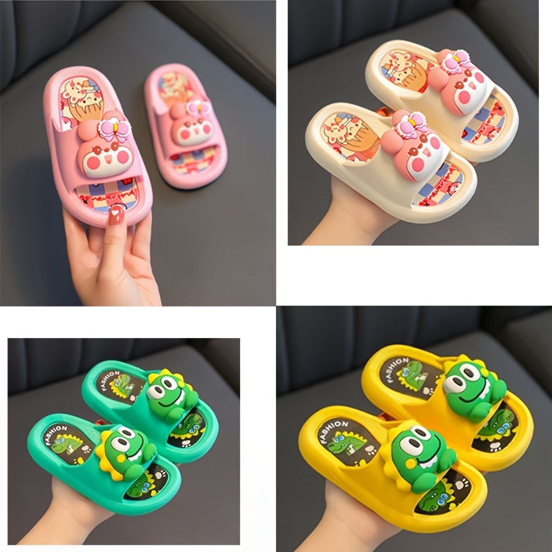 Детские всесезонные ПВХ-тапочки с животными, легкие, дышащие, для дома и улицы