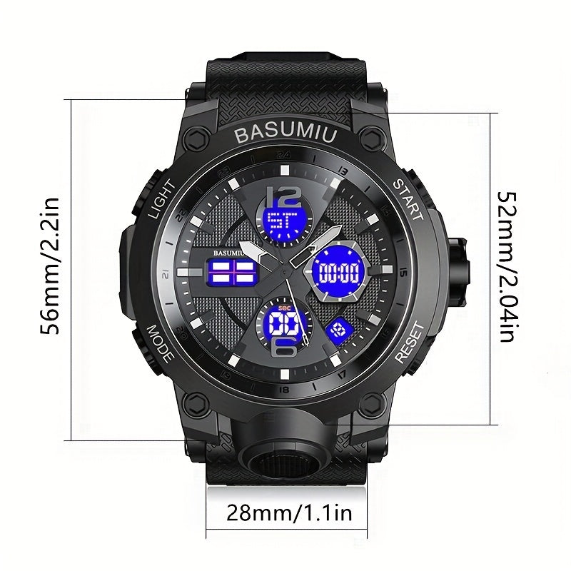 Men's Digital Sports Smartwatch with Heart Rate Monitor and Fitness Tracking