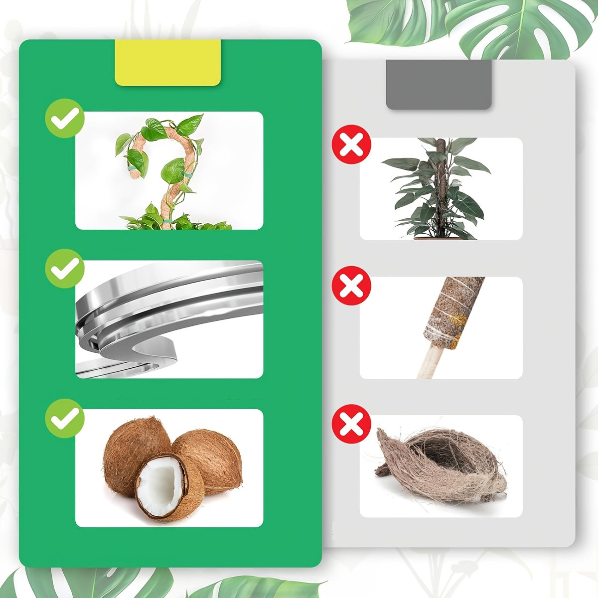 Metal Moss Pole for Monstera Climbing Plants Indoor Support Extension Light Brown