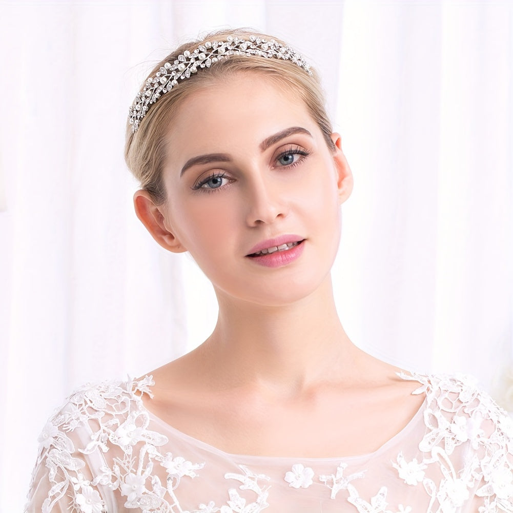 Elegant Pearl and Crystal Hairband for Weddings and Parties