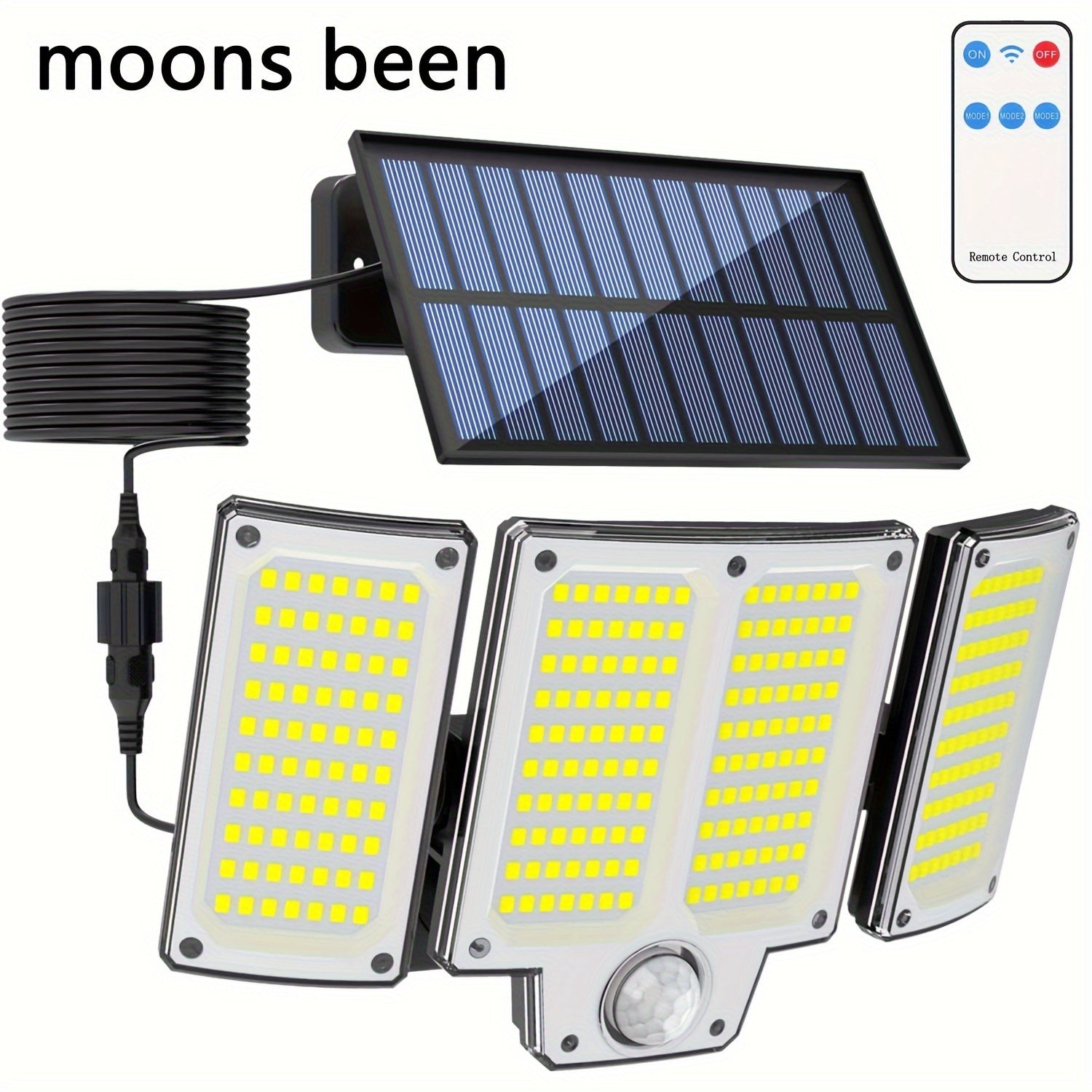 High Brightness Solar Motion Sensor Wall Light with Adjustable Heads and Multiple Modes for Outdoor Garden Patio and Garage