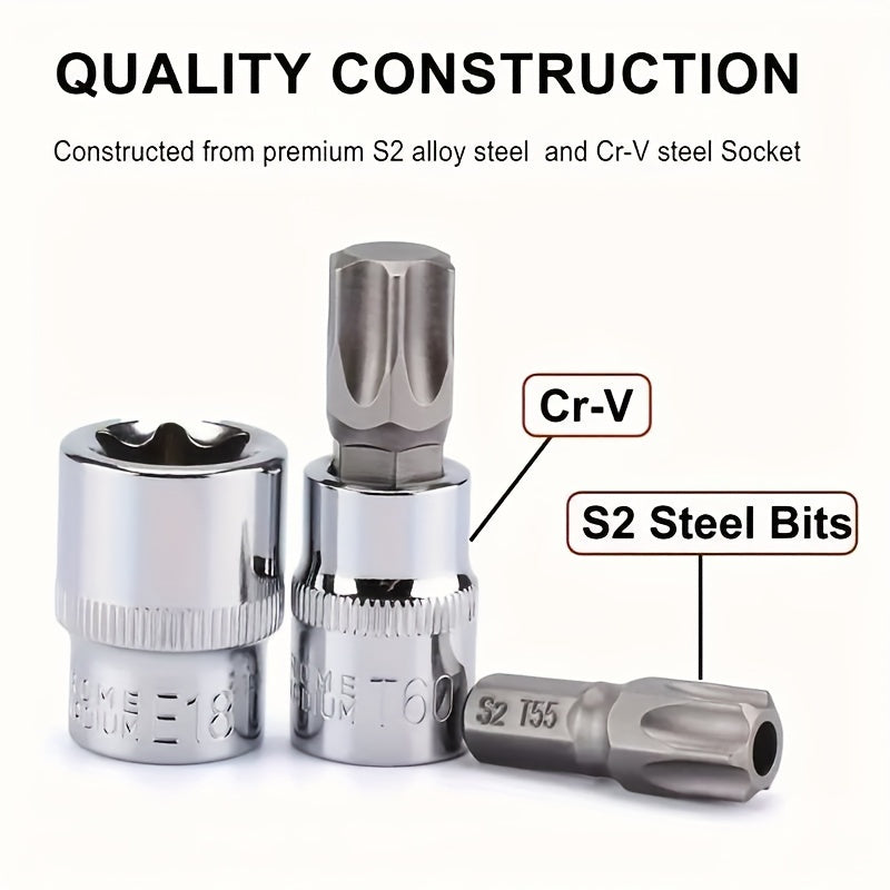 Multi-Functional Auto Repair Tool Set Chrome Vanadium Steel 34pcs