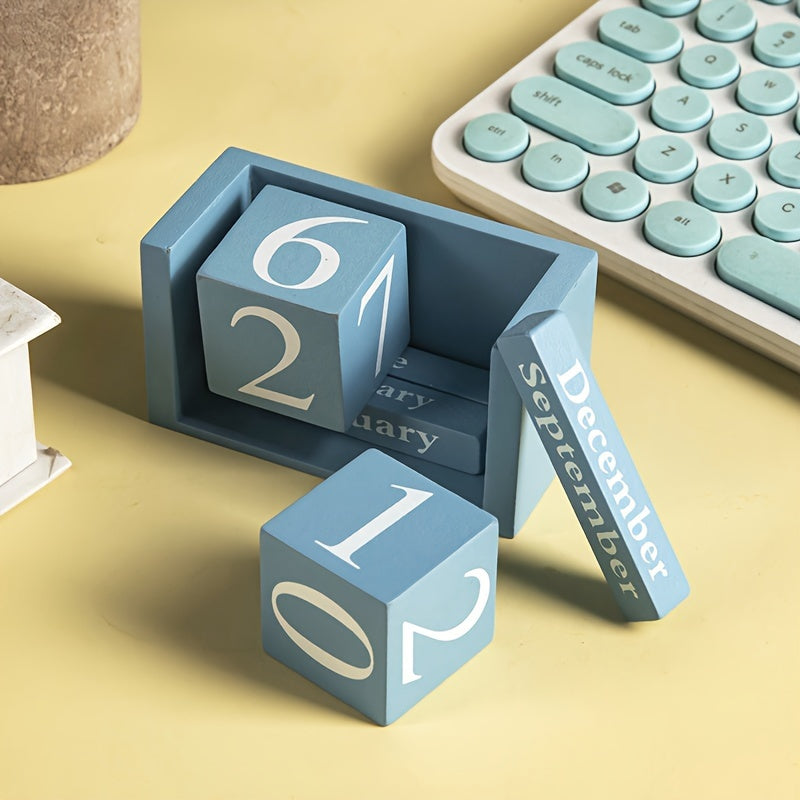 Uy yoki ofis bezatish uchun yog'och stol kalendari ornament, Rojdestvo, Sevgi kuni yoki Yangi yil uchun mukammal.