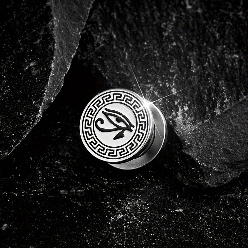 Horus Eye Stainless Steel Ear Gauges Tunnel Plugs Ear Stretchers Hip Hop Jewelry