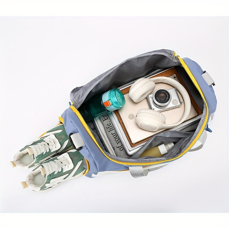 Nylon Duffle Bag with Wet Dry Separation for Business Travel and Gym in Multiple Colors