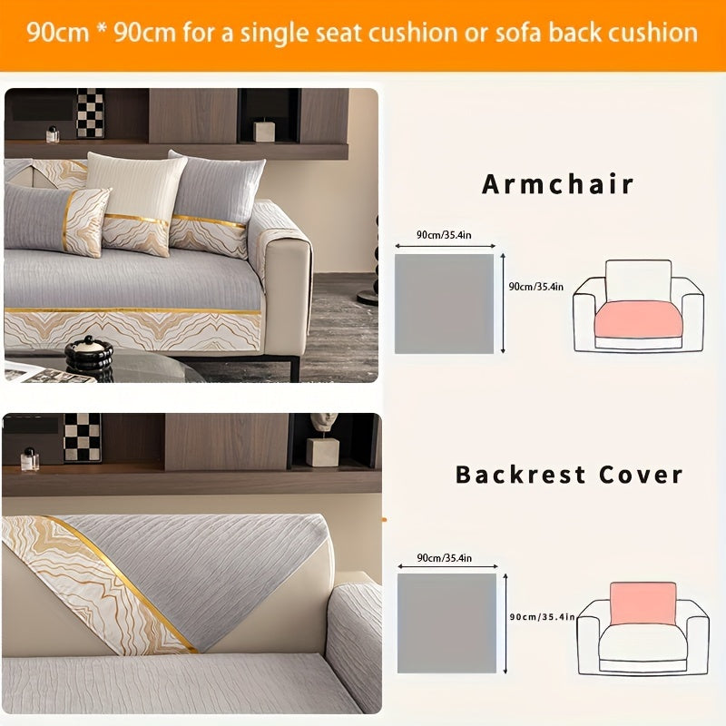 Chenille Sofa Cover for All Seasons Pet-Friendly Non-Slip Fits 1-4 Seater L-Shaped Contemporary