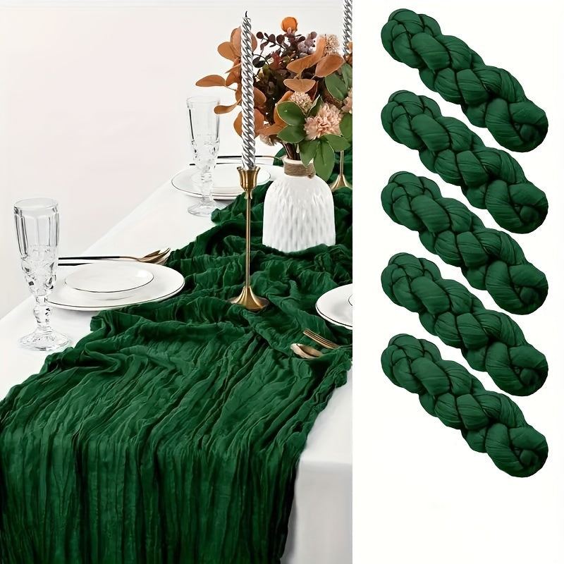 Set of 5 Handmade Polyester Table Runners for Weddings and Events