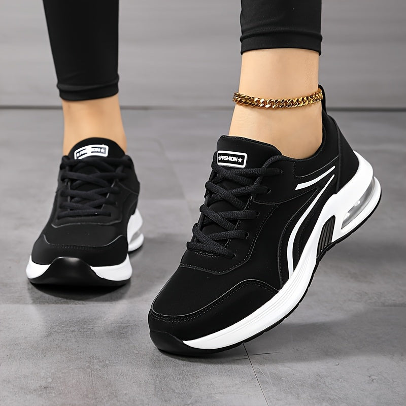 Women's Casual Sneakers Non-Slip Waterproof Microfiber Lace-Up PU Sole All-Season