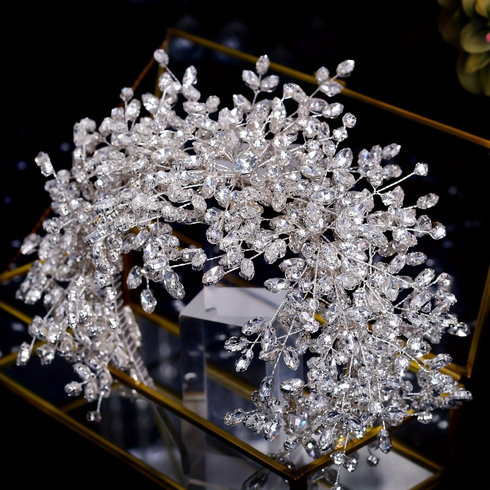 Elegant Snow Queen Headpiece for Brides Rhinestone Crown Accessories