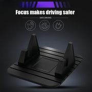 Silicone Car Phone Holder Non-Slip Dashboard Mount 120° Viewing
