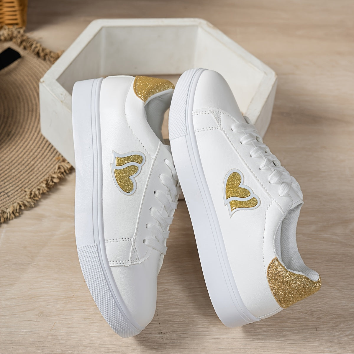 Women's White Sneakers Minimalist Casual Shoes Cushioned Comfort