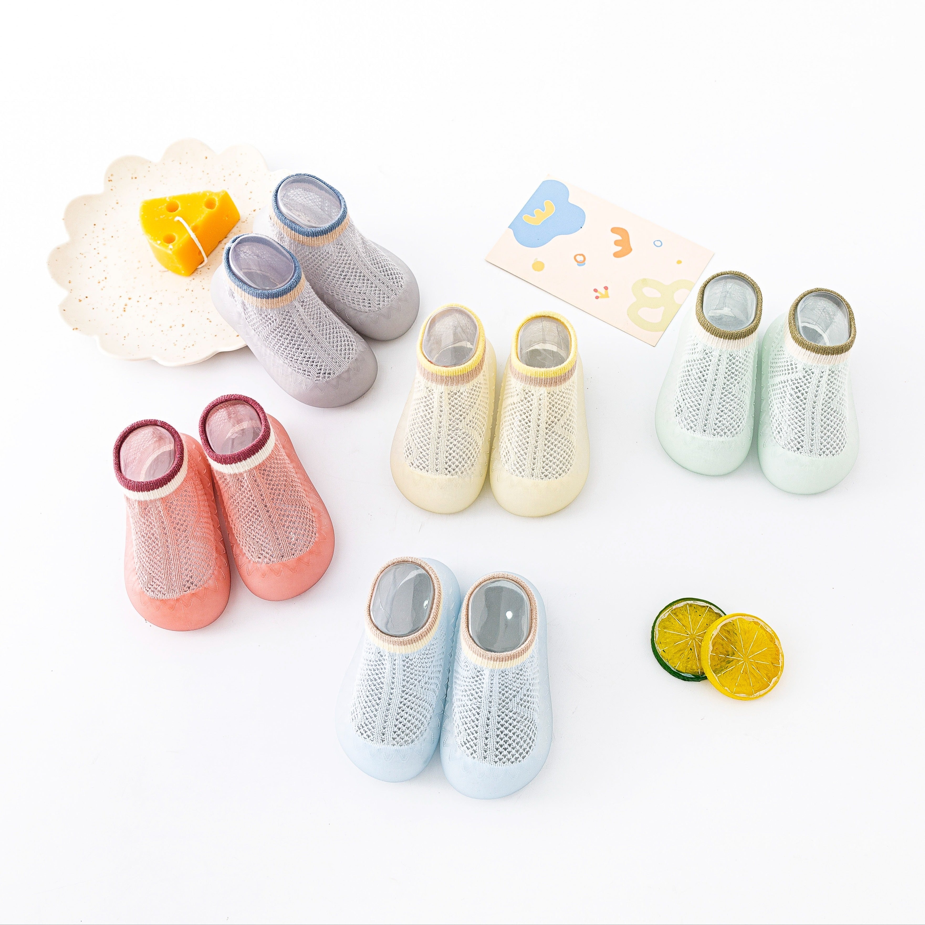 Kichkina erkaklar va qizlar uchun oson kiyiladigan sock poyabzal, nafas oladigan, sirpanmaydigan rezina tagli, ichki va tashqi foydalanish uchun, kuz, bahor