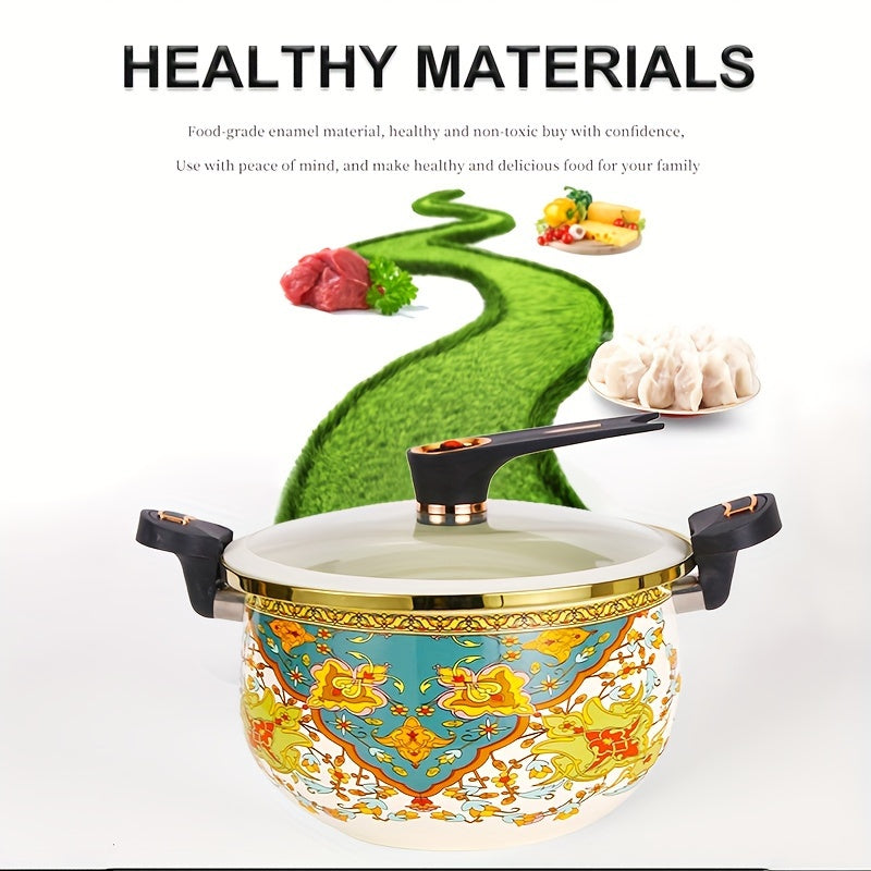 Enamel Micro-Pressure Cooker Set 1 Piece Induction Compatible No Electricity