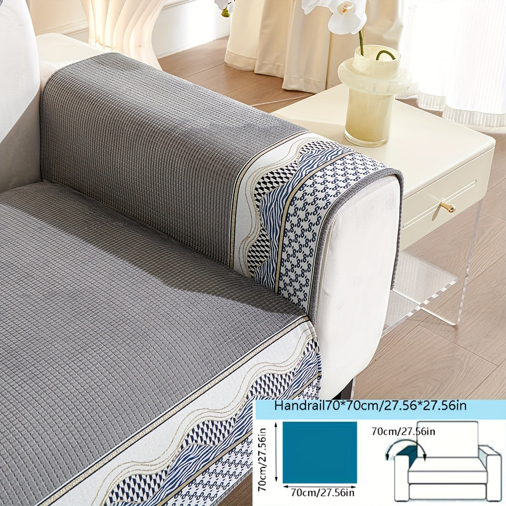 Velvet Sofa Cushion Cover Non-Slip Pet-Friendly All-Season Protecting Armchair Loveseat 3-4 Seater