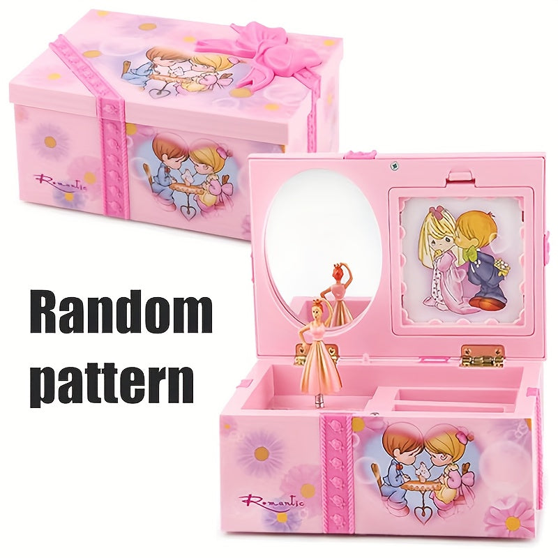 Girls Ballet Dancer Music Box with Mirror Rotating Jewelry Organizer Gift