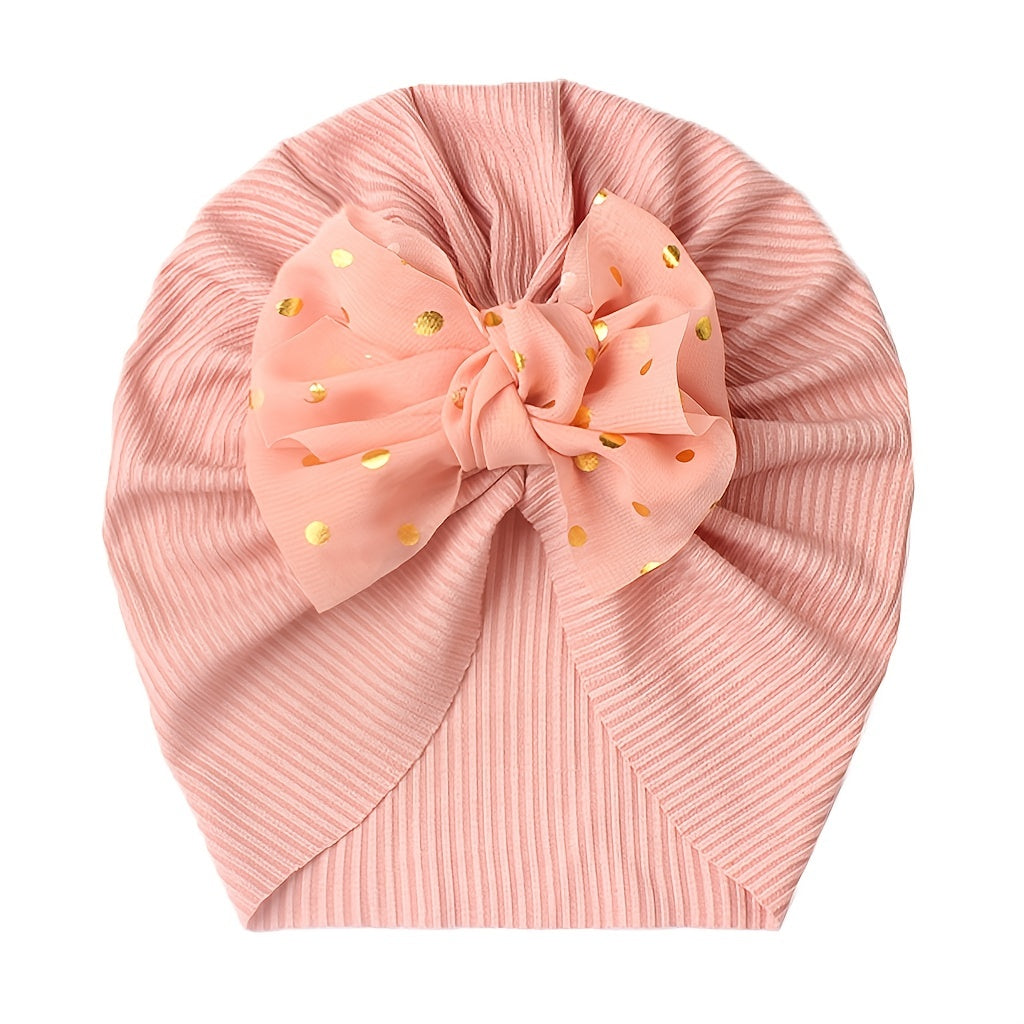 Baby Headband for Infants and Toddlers Polka Dot Bow Elastic Turban Head Wrap