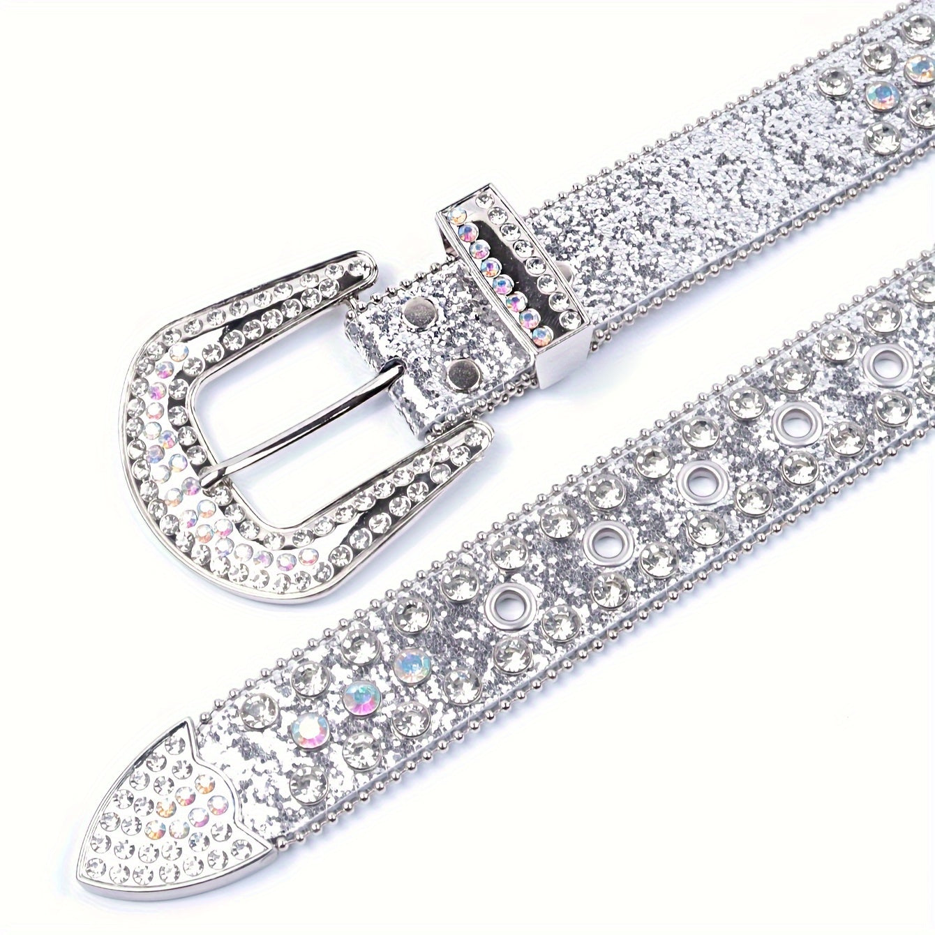 Ayollar uchun Rhinestone G'arbiy Qo'riqchi Belbog'i, Studded Bling PU charm bilan