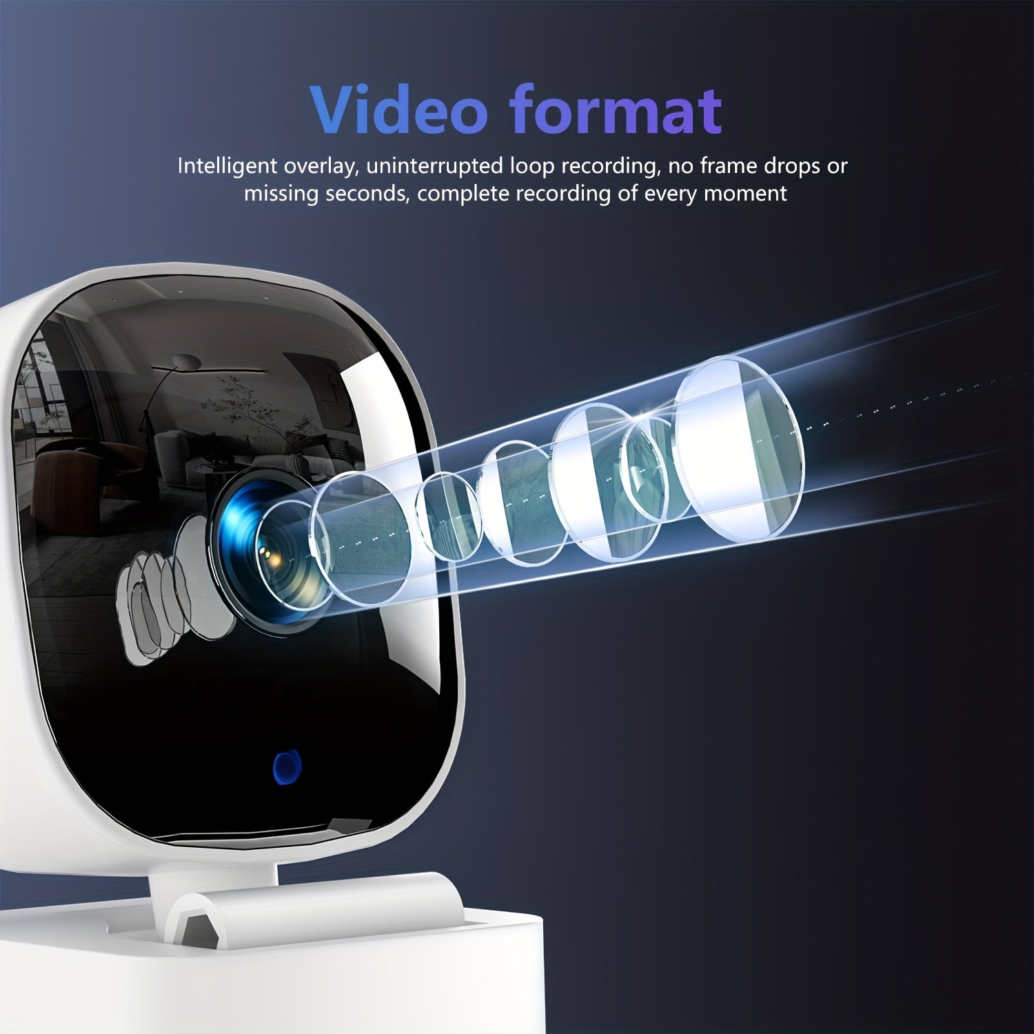 Indoor Outdoor Security Camera with 2.4Ghz WiFi Night Vision Two-Way Audio Motion Detection