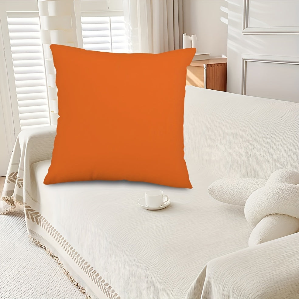 Orange Throw Pillow Cover Zippered Polyester Square Cushion Case for Couch Bedroom Patio 18x18