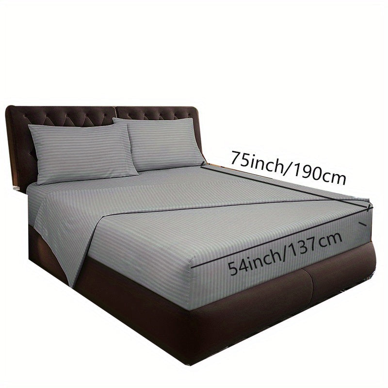 Luxury Striped Sheet Set 4 Pieces 1800 Thread Count Microfiber Deep Pockets Breathable