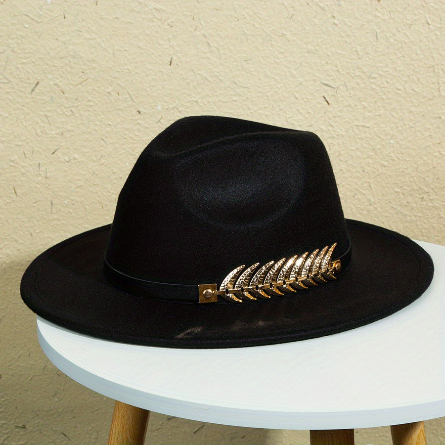 Men's Wide-Brimmed Solid Color Hat Sun Protection Fashion Accessory
