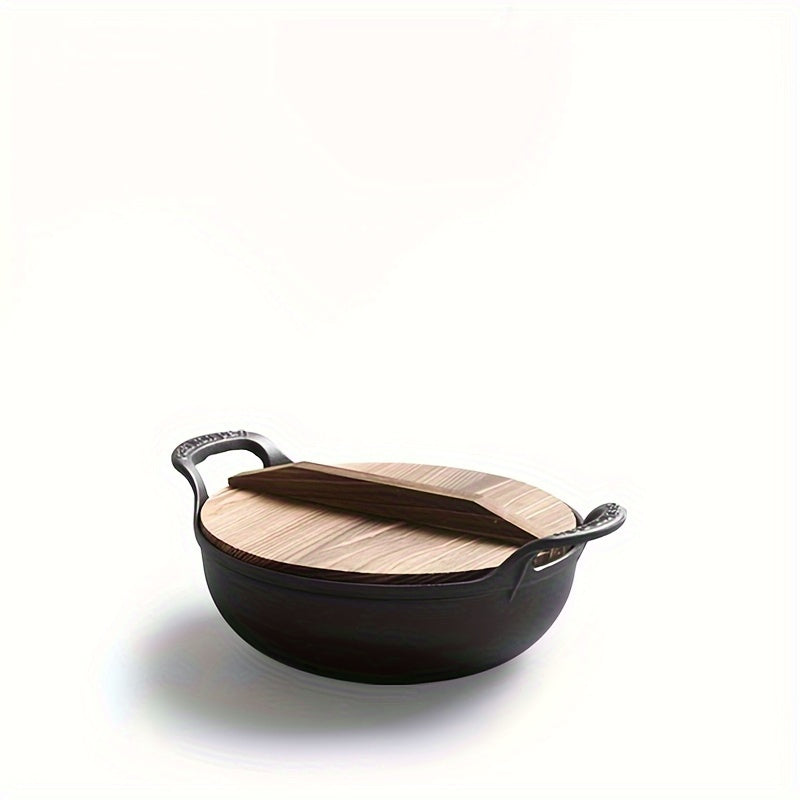 Cast Iron Skillet Durable Uncoated Pot for Stews Soups Induction Cooktop