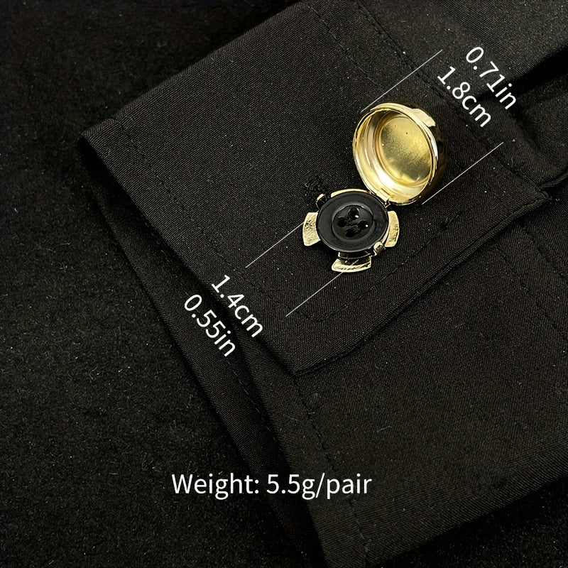 Opal Cufflinks for Men Geometric Round Copper Jewelry for Gift Occasions