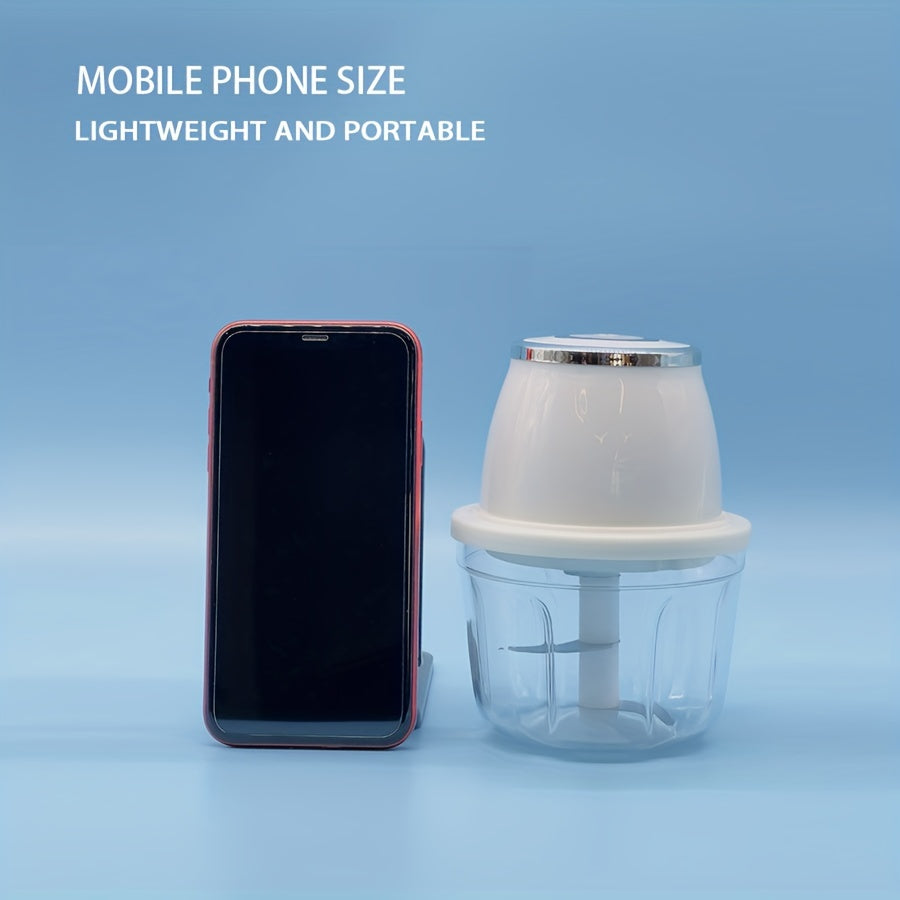 Picadora eléctrica portátil de alimentos 350ML, cortador de ajo inalámbrico USB de mano