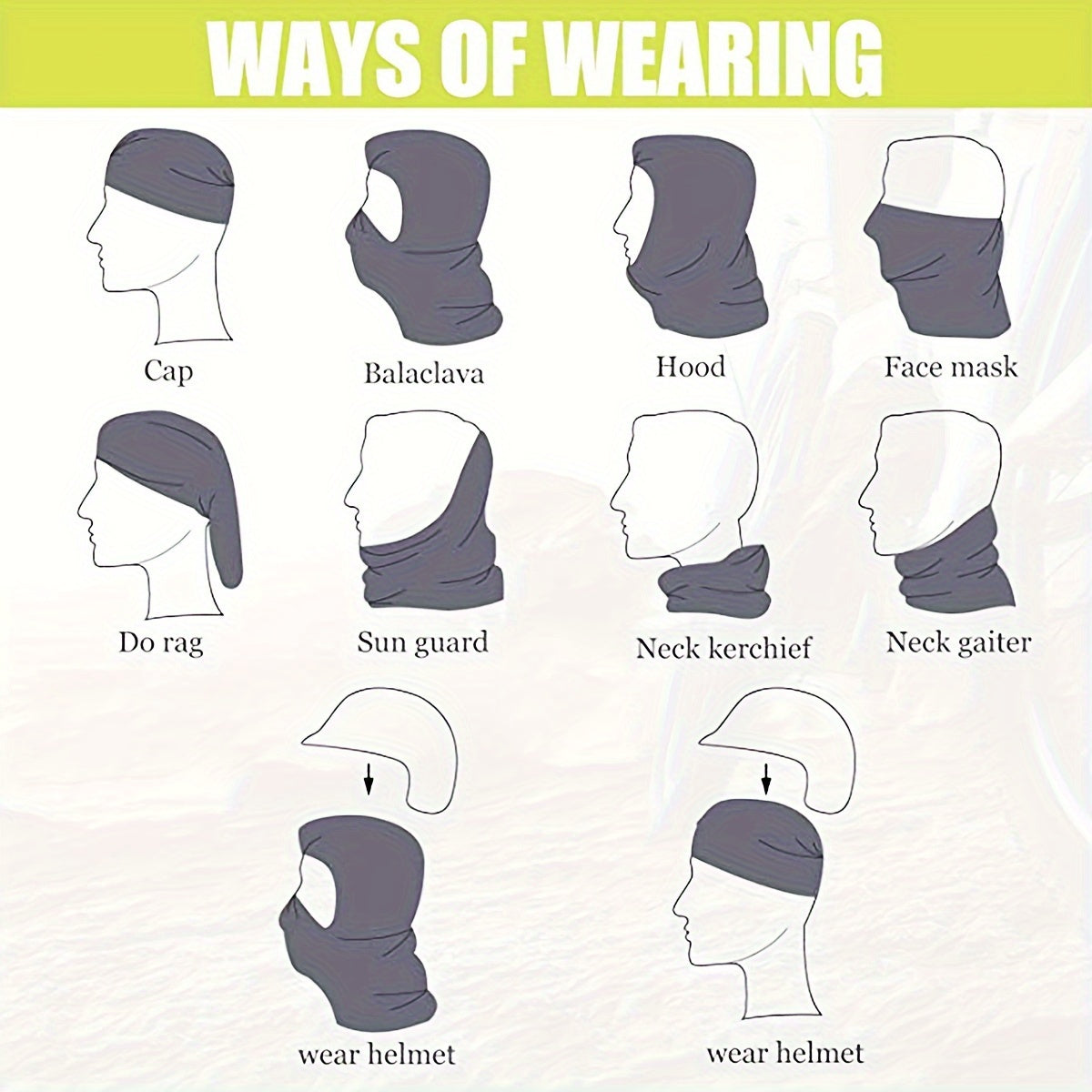 Set of 4 Lightweight Balaclava Masks for UV Sun Protection Full Face Covering for Motorcycle Running Climbing