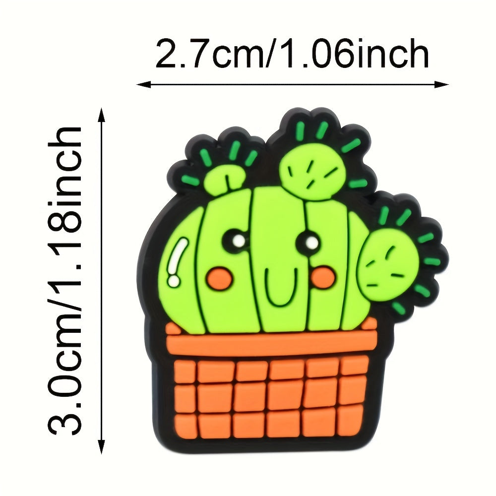 11pcs Kids Cactus Shoe Charms Set Plastic Decorations for Shoes Customization
