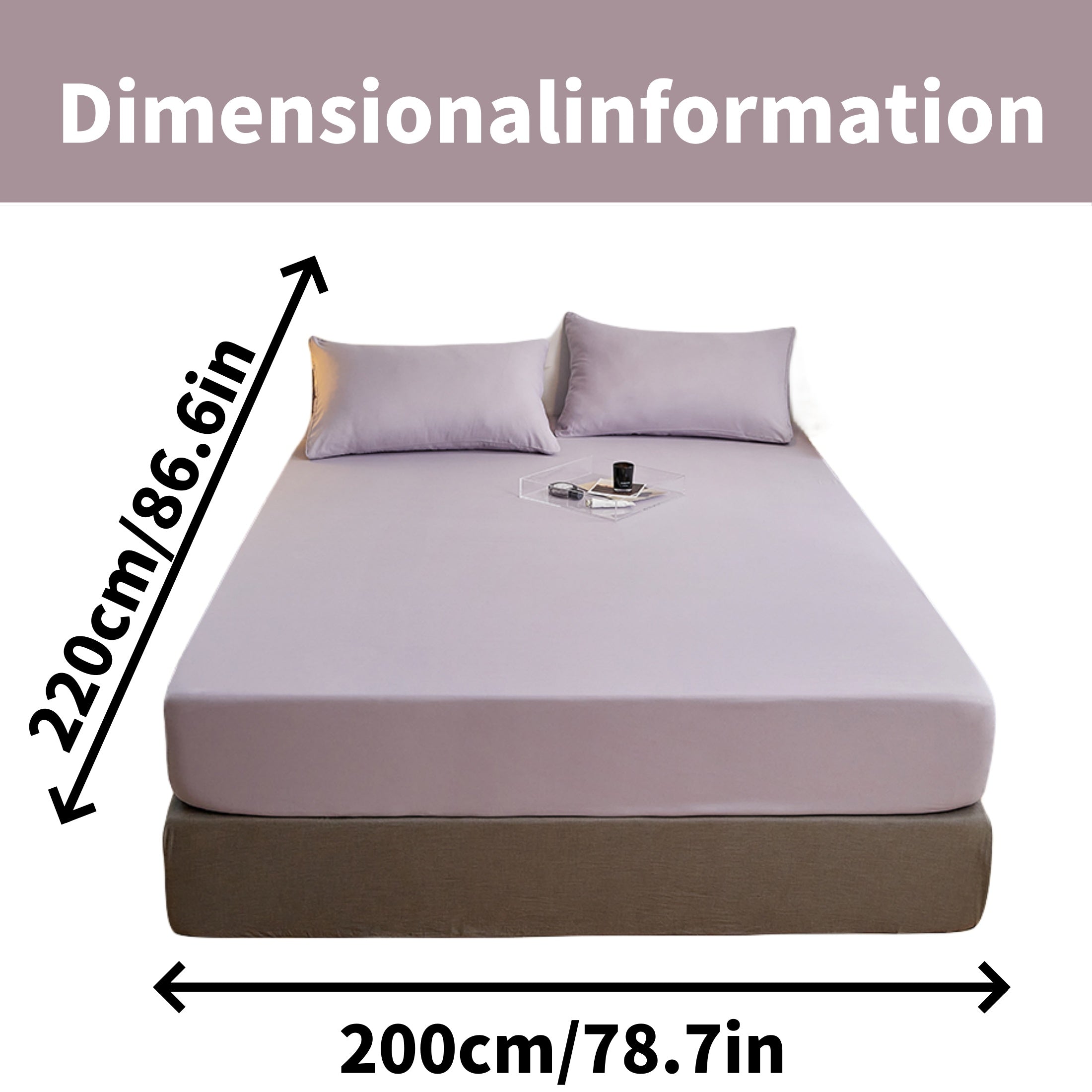 Juego de sábanas ajustadas de poliéster cepillado con 2 fundas de almohada, con bolsillo profundo, ropa de cama