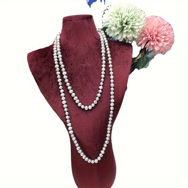 Natural Luster Beaded Necklace for Women 7-8mm Stylish Versatile Jewelry