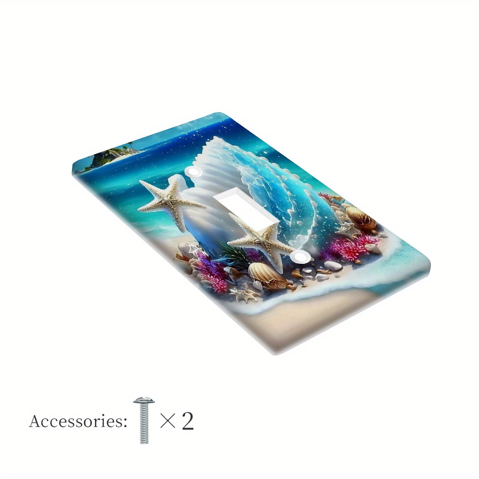 Beach Themed Shell and Starfish Light Switch Cover Unbreakable Polycarbonate